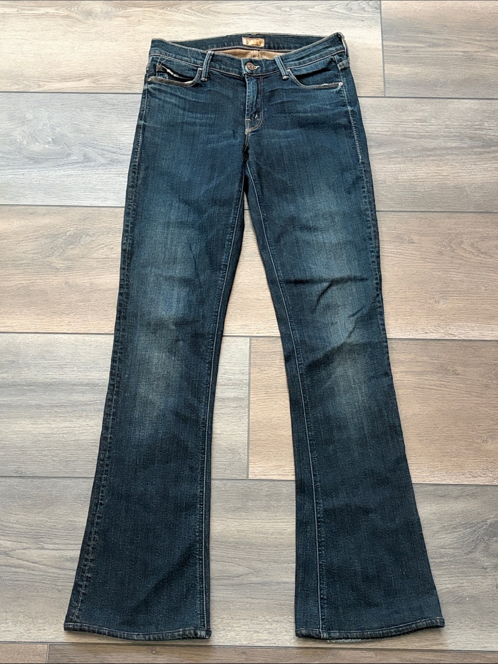 MOTHER The Runaway Dark Blue Flare Jeans - Jaded